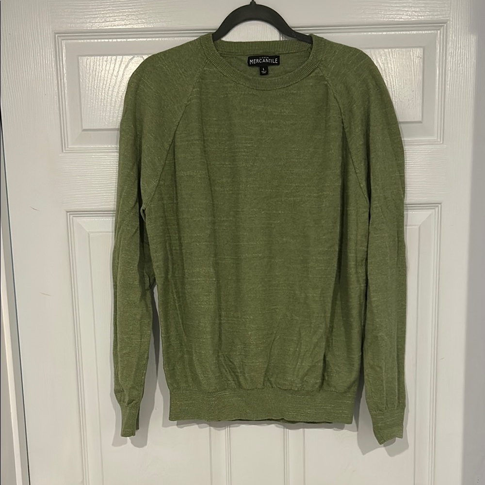 J. Crew Green Crewneck Sweater Classic Knit